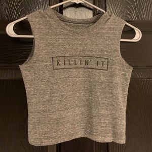 Gray Crop Top